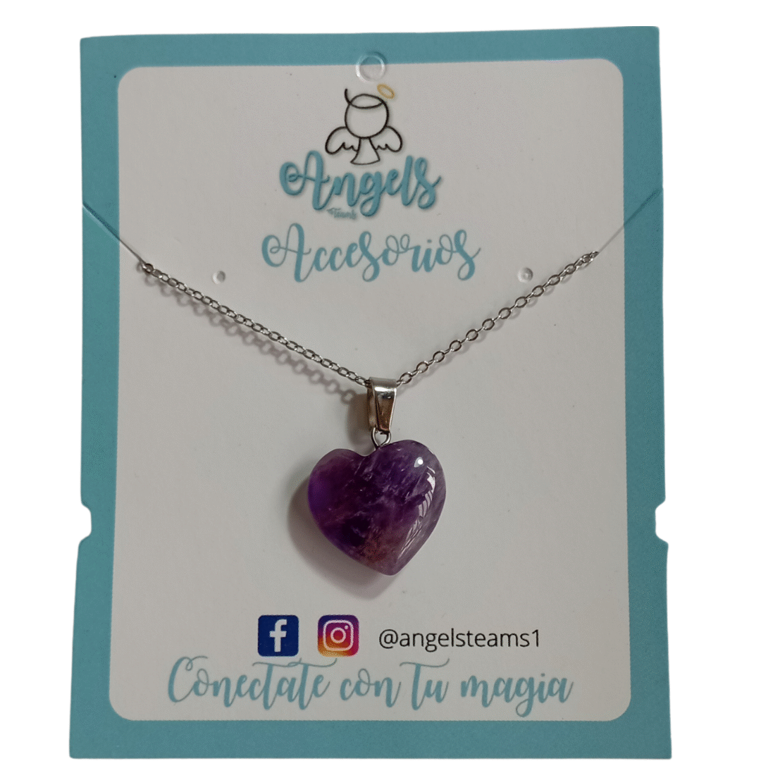 Collar Amatista corazón