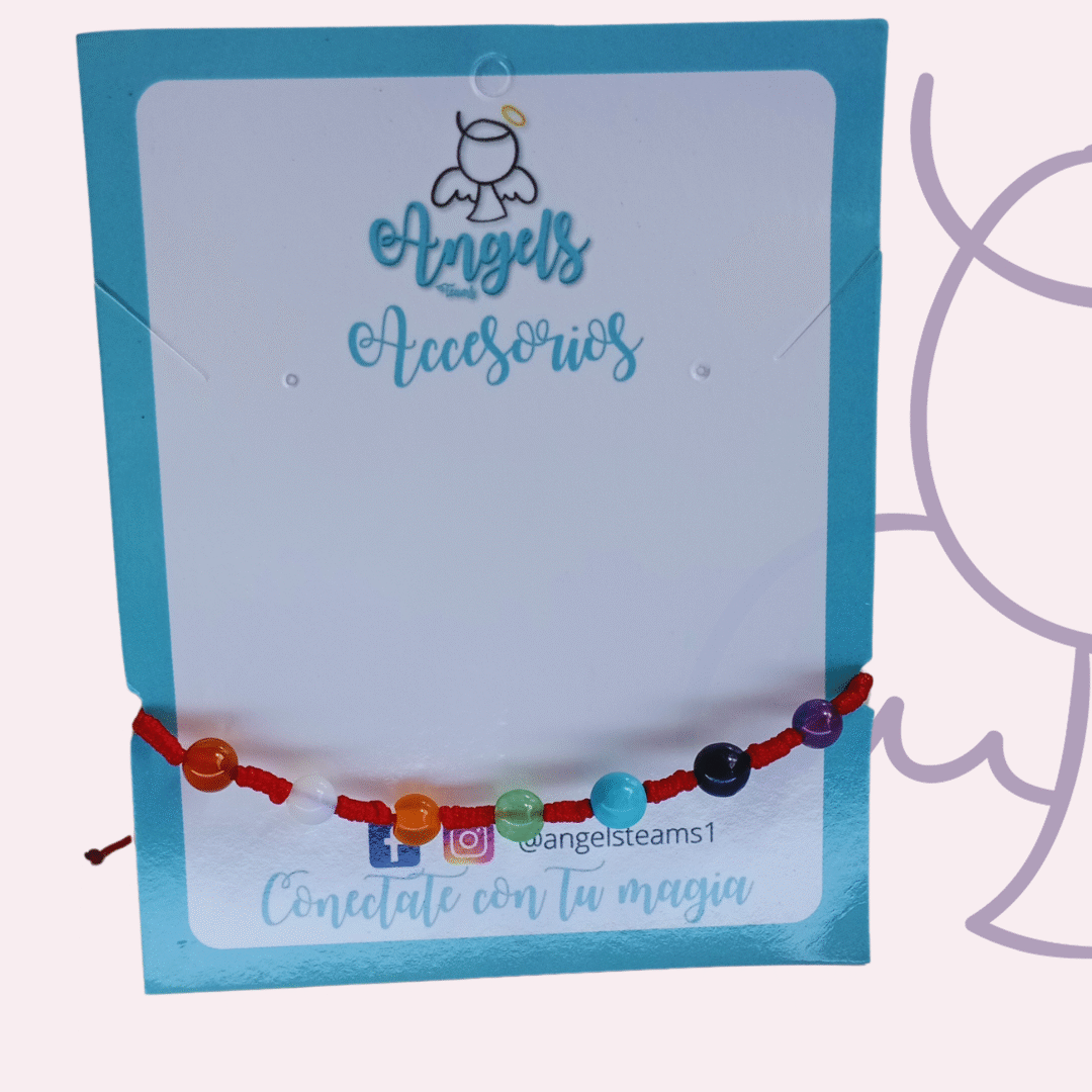 pulsera hilo cuarzo 7 chakras